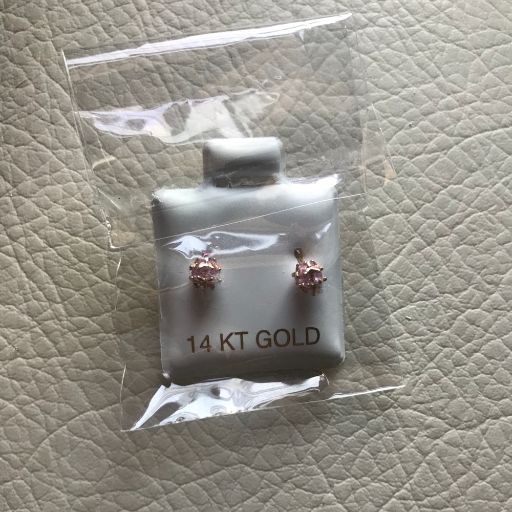 Light Pink Gold 14k Stud Earrings
